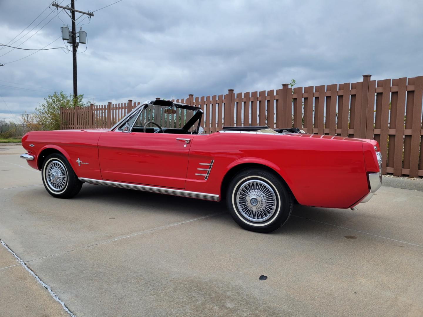 1966 Red /Black Ford Mustang Deluxe Pony Interior (6F08C738368) with an Original 289ci. engine, Automatic transmission, located at 2510 47th St. Suite 200, Boulder, CO, 80301, (303) 641-0333, 40.026196, -105.243217 - Known History back to its Original Purchaser Curtis Travis from Foxworthy Ford. This Beautiful 1966 Convertible Mustang is Equipped with its Original 289ci. V8, and C4 3 speed Automatic Transmission. The Vintage AC was Serviced and Recharged with 134 coolant October 2023. It has its Original F - Photo#3